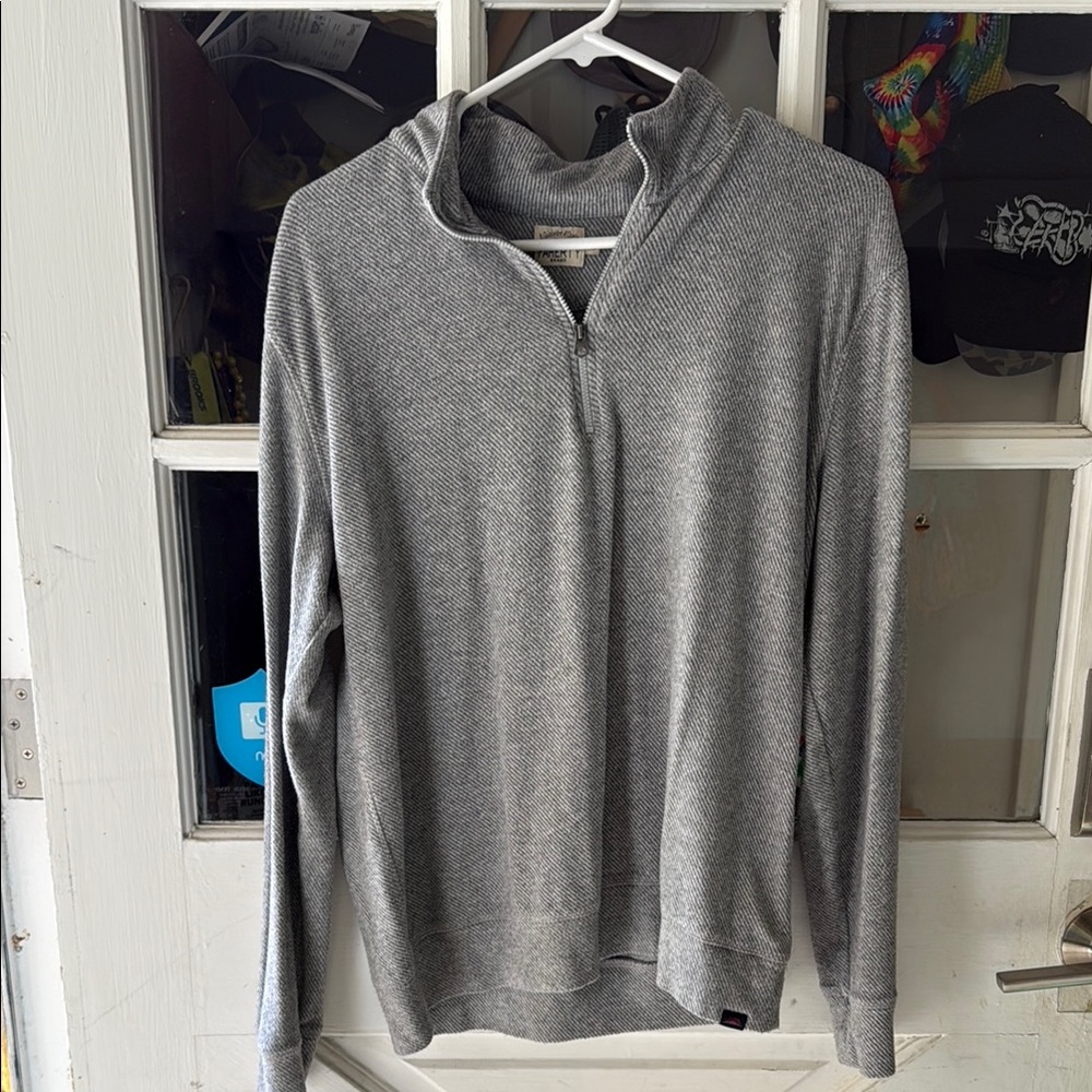 Faherty Brand BrGray Quarter-Zip Sweater